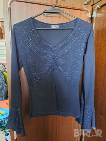 Официална дамска блуза тъмносиня с дълъг ръкав , снимка 2 - Блузи с дълъг ръкав и пуловери - 14660016
