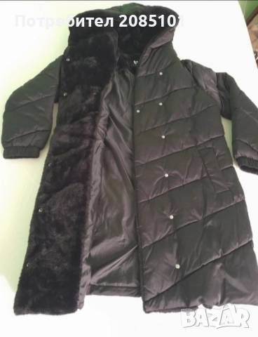 Дамско черно зимно яке с качулка, снимка 2 - Якета - 52146782