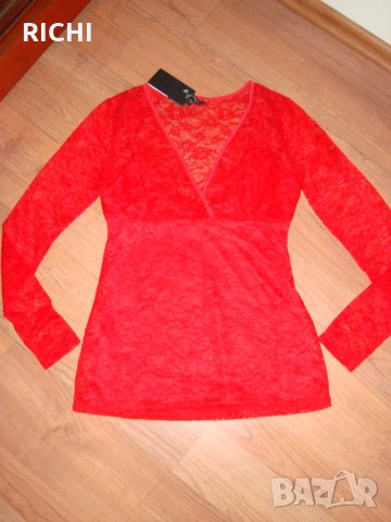 GUESS нова червена блуза, снимка 5 - Блузи с дълъг ръкав и пуловери - 31000018