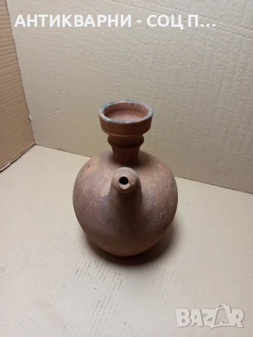 Стара Глинена Малка Стомана Чайник Бардуче., снимка 2 - Антикварни и старинни предмети - 51360004