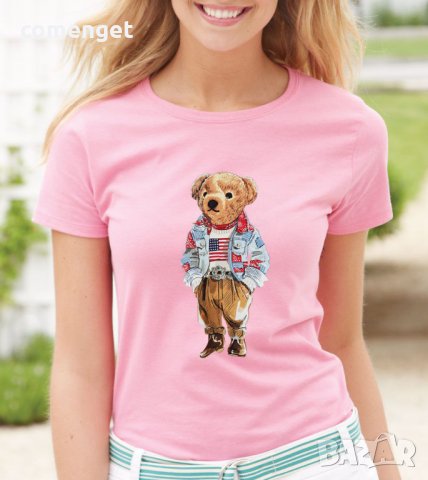 Дамски тениски RALPH BEAR USA с принт! Поръчай модел с твоя идея!, снимка 2 - Тениски - 37131216