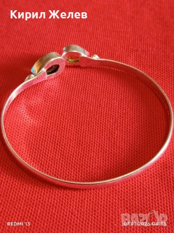 Сребърна гривна с ОЛИВИН камък на късмета , хармонията и обновлението има тонизиращ ефект 52532, снимка 5 - Гривни - 53015263