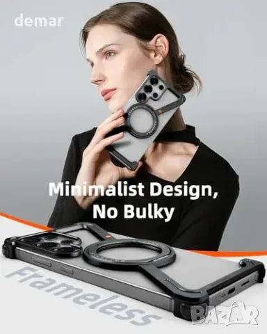OATSBASF метален калъф за Samsung Galaxy S25 Ultra с 360° стойка, снимка 5 - USB кабели - 55933489