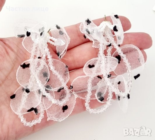 Обеци със сребърна игла , снимка 1