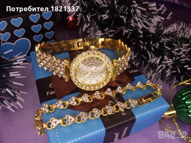 Дамски часовник с гривна , снимка 2 - Бижутерийни комплекти - 53132897