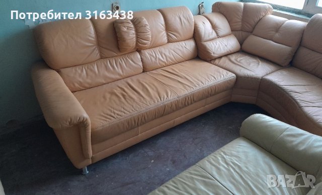Ъглов диван естествена кожа, снимка 8 - Дивани и мека мебел - 37912474