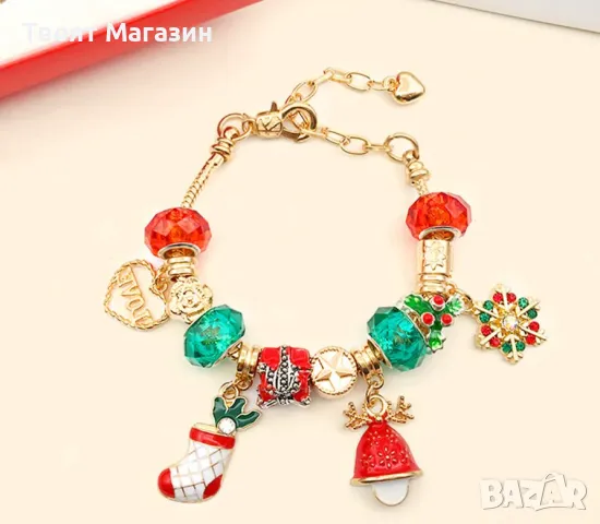 Адвент календар Коледна гривна, комплект от 24 части, многоцветни, 20x17x1см, снимка 4 - Подаръци за жени - 48310627