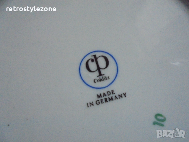 № 8467 Сет от 9 порцеланови чинии с илюстрации на риби  Colditz Germany, снимка 7 - Други ценни предмети - 53220811