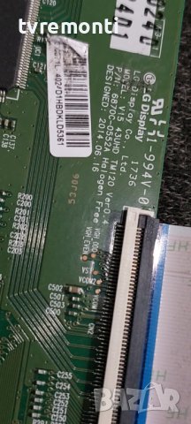 TCon 6871L-4024D ,6870C-0552A дисплей VES430QNDL-2D-N11 for, Highone HI4300UHDI, снимка 3 - Части и Платки - 39610408