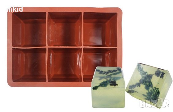 6 бр дълбок висок голям куб 5 см силиконов молд форма калъп за фондан шоколад гипс сапун, снимка 2 - Форми - 28159243