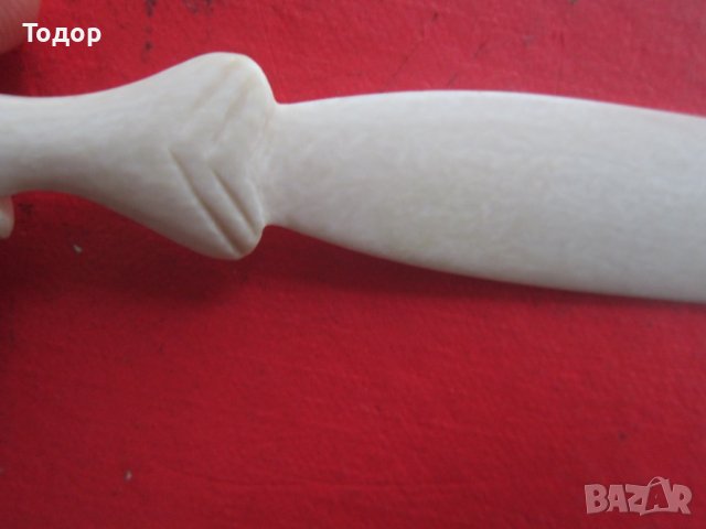 Страхотен нож от слонова кост 19 век, снимка 7 - Колекции - 37853499