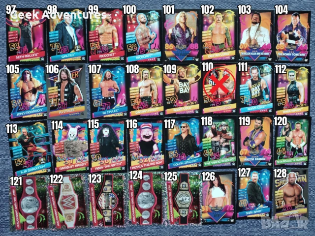 Картички Кечисто WWE Trading Cards 10/25/50 бр Кеч Карти за Игра Лот, снимка 5 - Колекции - 47021438