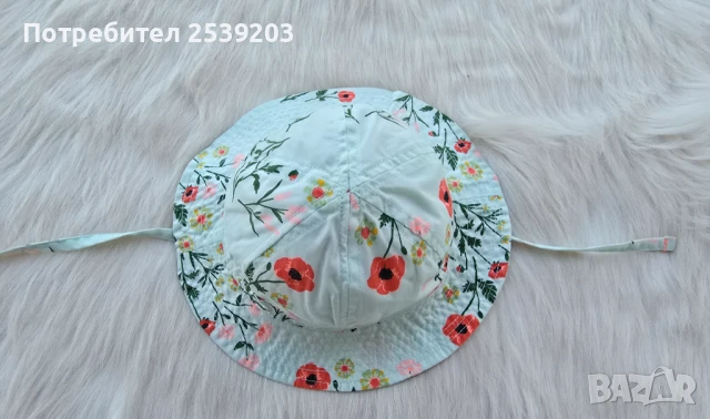 Бебешка шапка с връзки  4-9 месеца , снимка 8 - Бебешки шапки - 51013639