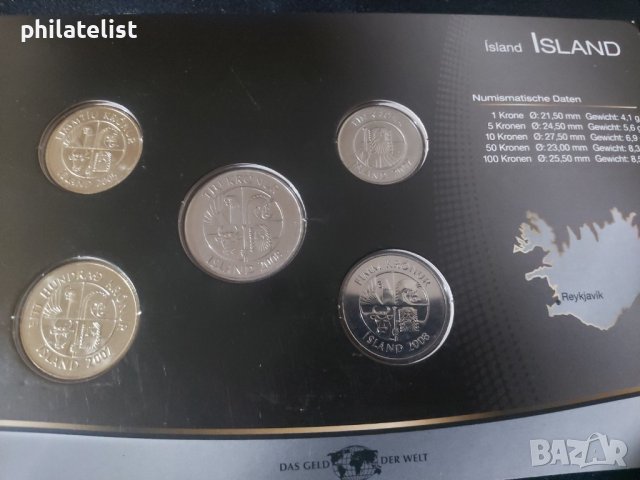 Исландия 2005-2008 - Комплектен сет от 5 монети, снимка 2 - Нумизматика и бонистика - 42485537
