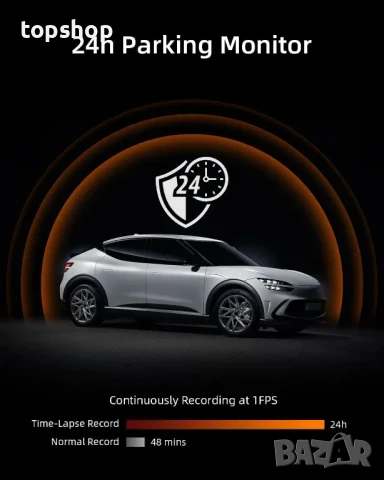 10-инчова 4K 2160p/30fps UHD огледална камера видеорегистратор, GPS, 64GB SD, USB C, снимка 3 - Аксесоари и консумативи - 50542329