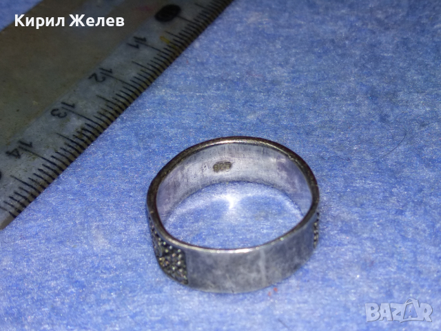 КРАСИВ СРЕБЪРЕН ПРЪСТЕН ОКСИДИРАНО СРЕБРО 925 ХАЛКА МАЙСТОРСКА ИЗРАБОТКА АНГЛИЯ 33071, снимка 9 - Пръстени - 44721984