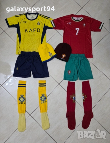 Детски Екип Роналдо Al NASSR 25/26 Жълт + Зимна шапка CR7 Ал Насър, снимка 6 - Футбол - 52418722