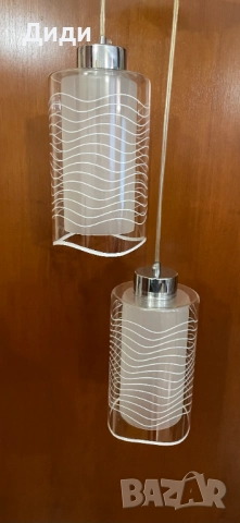 ПЕНДЕЛ с две чашки и регулеруема височина, снимка 2 - Лампи за таван - 52627404
