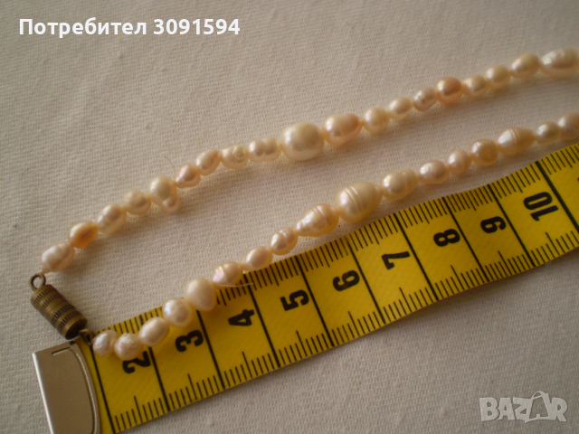  колие- огърлица гердан  от естествени бели речни перли изработва се ръчно, снимка 6 - Антикварни и старинни предмети - 36518484