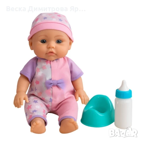 Кукла Сладко бебе - В комплект с шише, гърне и други аксесоари, снимка 4 - Кукли - 50886541