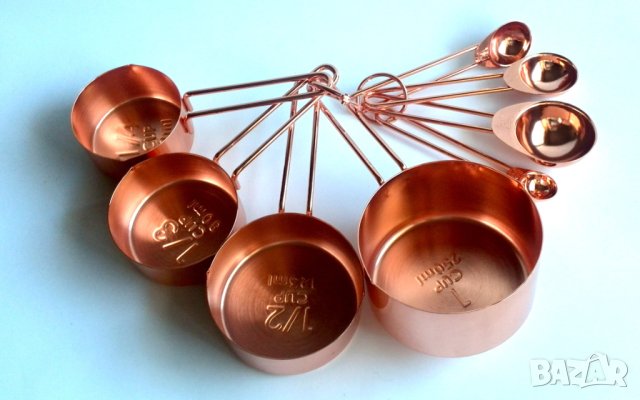 Комплект 4 мерителни чаши и 4 мерителни лъжици, снимка 7 - Аксесоари за кухня - 42478712
