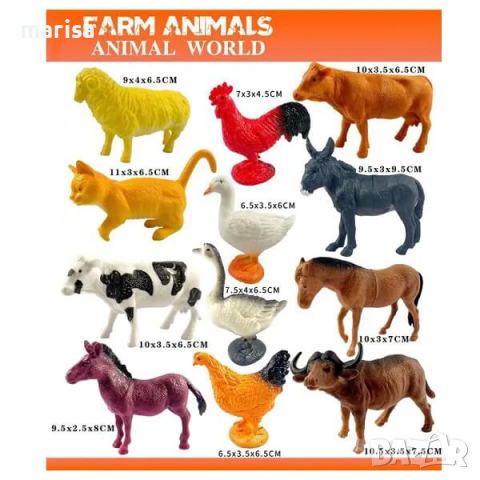 Комплект домашни животни, Ферма, 12 броя, блистер Код: 679932, снимка 2 - Фигурки - 44758970