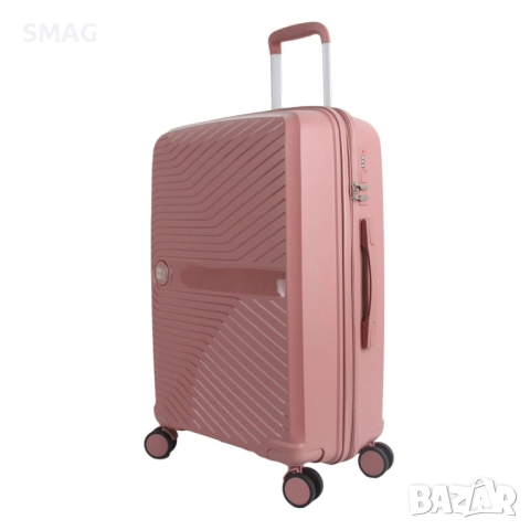 Куфар с колелца 87л, розов_1233330