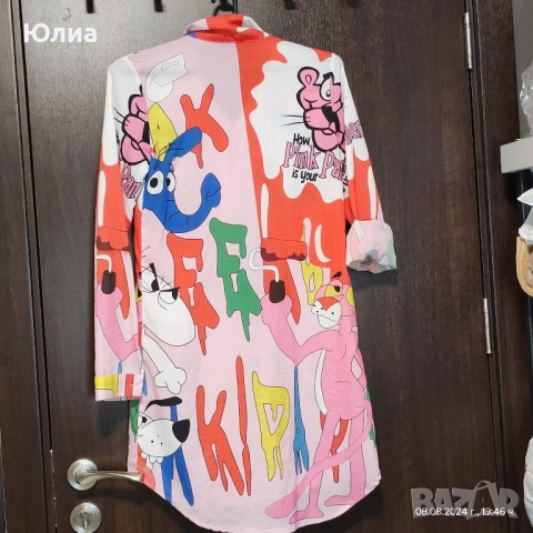 Яка риза с розовата Пантера Пинко, снимка 2 - Ризи - 51688204