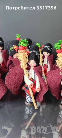 Сурвакар със стъргана дрянова сурвакница - дървена кукла с национална носия - Сурвакари, снимка 4 - Декорация за дома - 52720332