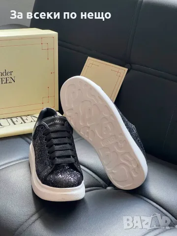 Alexander McQueen Дамски Черни Блестящи Маратонки👟Дамски Спортни Обувки С Брокат Код SEM-449, снимка 5 - Маратонки - 55871281