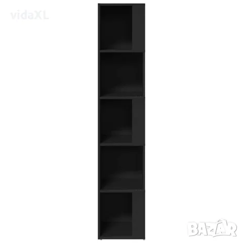 vidaXL Ъглов шкаф, черен, 33x33x164,5 см, инженерно дърво, снимка 5 - Шкафове - 56147846