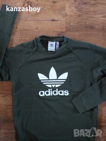 adidas Originals Trefoil Sweat In Green - страхотна мъжка блуза, снимка 6 - Спортни дрехи, екипи - 39676013