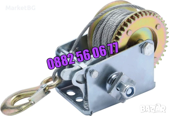 Ръчна лебедка със стоманено въже 360 кг, 800кг, 1125кг, лебедка с въже, снимка 4 - Други инструменти - 53266288