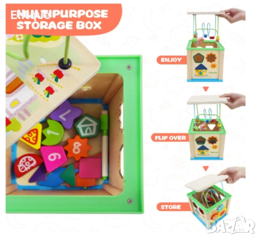 Монтесори сортер,дървено кубче,образователно, снимка 2 - Образователни игри - 52742609