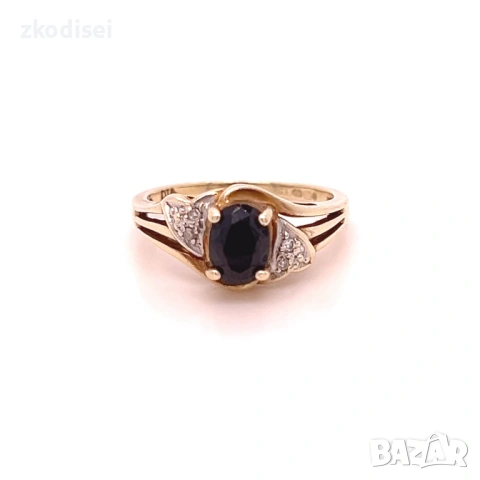 Златен дамски пръстен с 4бр. мойсанити 2,94гр. размер:51 9кр. проба:375 модел:38864-1