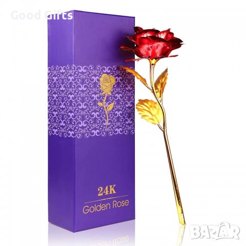 24К Златна роза Golden Rose , Златна / Червена, снимка 2 - Други стоки за дома - 38118287