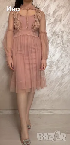 Официална розова рокля