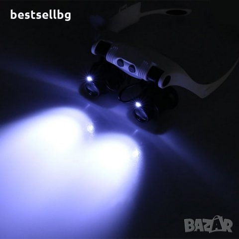 Златарска професионална увеличителна лупа очила лед осветление бижута, снимка 3 - Други инструменти - 29106251