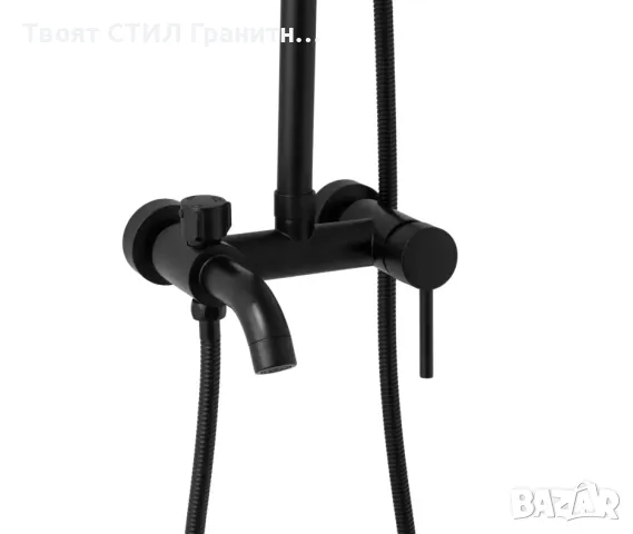 Черен душ за баня с чучур, душ колона Rome Black, снимка 2 - Душове - 48849067