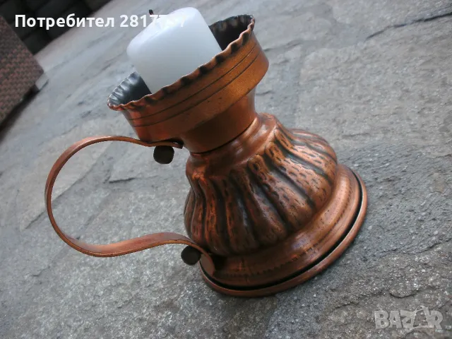 Уникален меден свещник от миналия век - като Нов !, снимка 8 - Антикварни и старинни предмети - 49832276