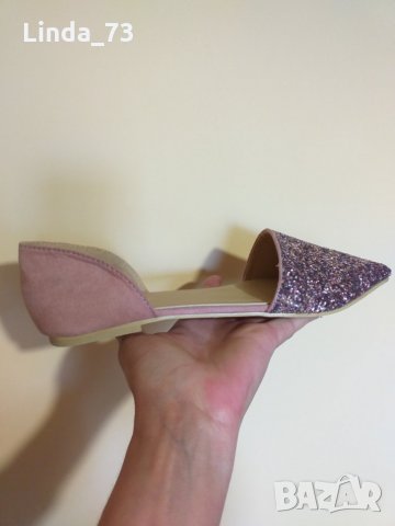 Дам.сандали-/изк.велур+брокат/-"Ideal shoes"-№40-цвят-розов. Закупени от Италия., снимка 5 - Сандали - 29287189