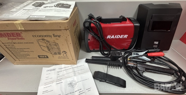 НОВ! В ГАРАНЦИЯ! Инверторен електрожен Raider 160A RD-IW180, 20-160 A, 1.5-4 мм