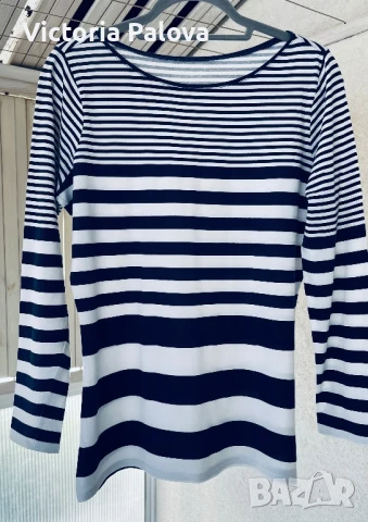 Блуза райе тънък памук, снимка 2 - Блузи с дълъг ръкав и пуловери - 50444544