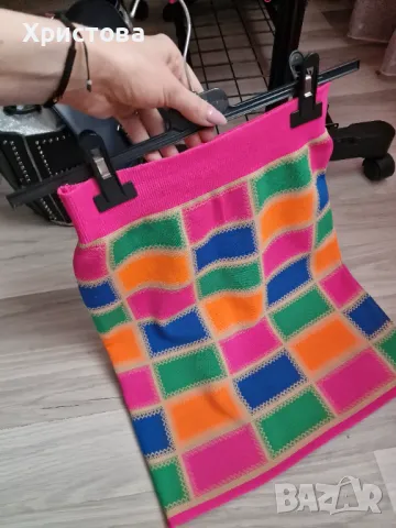 Нова с етикет! Неонова пола плетиво - 22,00лв., снимка 4 - Поли - 47475473