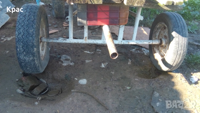 продава се  ремарке,и каруца, и отделно ос с джанти и гуми , снимка 5 - Селскостопанска техника - 47928786