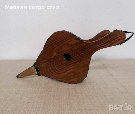 Дървено духало за камина с кожени и метални елементи, напълно функционално. Подходящо за използване., снимка 4 - Колекции - 52307148