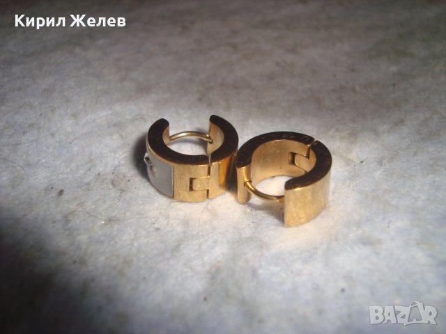 ПОЗЛАТЕНИ СКЪПОЦЕННИ ФЕШЪН АРТ ОБЕЦИ от НЕРЪЖДАЕМА БЛАГОРОДНА СТОМАНА 19443, снимка 5 - Обеци - 36772057