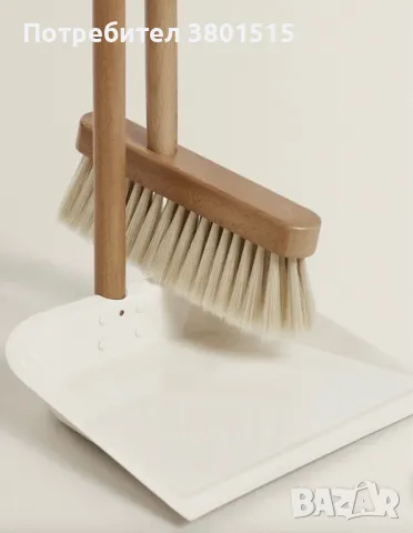 Комплект метла и лопатка от дърво, снимка 1