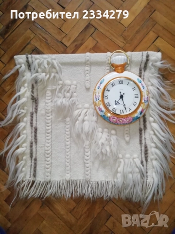 Стар бутиков часовник, авторска ръчно рисувана керамика, снимка 2 - Стенни часовници - 52883777