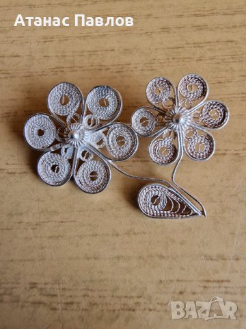 Сребърна брошка, снимка 1